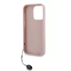 Karl Lagerfeld PU Saffiano Rhinestone Charm tok, iPhone 15 Pro Max - rózsaszín