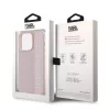 Karl Lagerfeld PU Saffiano Rhinestone Charm tok, iPhone 15 Pro Max - rózsaszín
