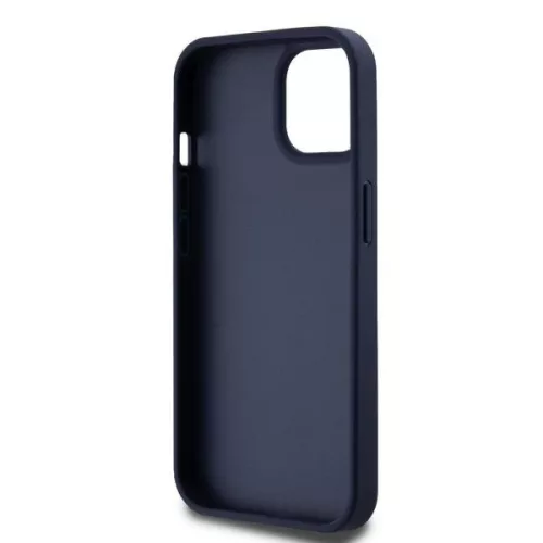 DKNY PU Leather Checkered Pattern and Stripe tok, iPhone 15 - kék
