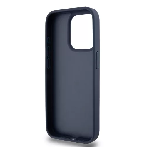DKNY PU Leather Checkered Pattern and Stripe tok, iPhone 15 Pro - kék