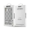 DKNY PU Leather Checkered Pattern and Stripe tok, iPhone 15 - bézs