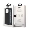 Karl Lagerfeld PU Saffiano Rhinestone Charm tok, iPhone 15 Pro - fekete