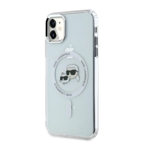 Karl Lagerfeld IML K&CH Heads Metal Frame MagSafe tok, iPhone 11 Transparent