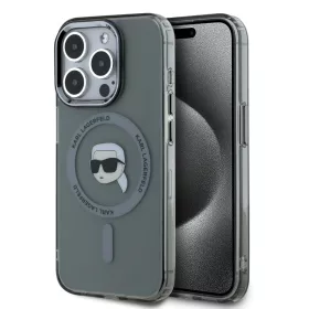   Karl Lagerfeld IML Karl Head Metal Frame MagSafe iPhone 15 Pro Max tok – fekete