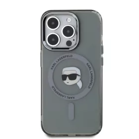  Karl Lagerfeld IML Karl Head Metal Frame MagSafe iPhone 15 Pro Max tok – fekete