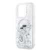 Karl Lagerfeld Liquid Glitter Karl and Choupette Heads MagSafe iPhone 15 Pro tok – átlátszó