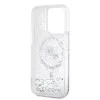 Karl Lagerfeld Liquid Glitter Karl and Choupette Heads MagSafe iPhone 15 Pro tok – átlátszó