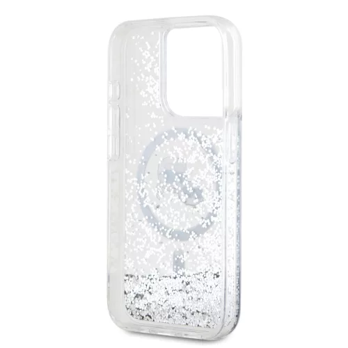 Karl Lagerfeld Liquid Glitter Karl and Choupette Heads MagSafe iPhone 15 Pro Max tok – átlátszó