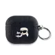 Karl Lagerfeld PU Embossed Karl and Choupette Heads tok, Airpods 3 - fekete