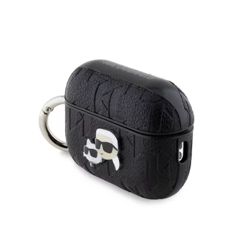 Karl Lagerfeld PU Embossed Karl and Choupette Heads tok, Airpods Pro 2 - fekete