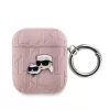 Karl Lagerfeld PU Embossed Karl and Choupette Heads tok, Airpods 1/2 - rózsaszín