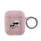 Karl Lagerfeld PU Embossed Karl and Choupette Heads tok, Airpods 1/2 - rózsaszín