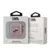 Karl Lagerfeld PU Embossed Karl and Choupette Heads tok, Airpods 1/2 - rózsaszín