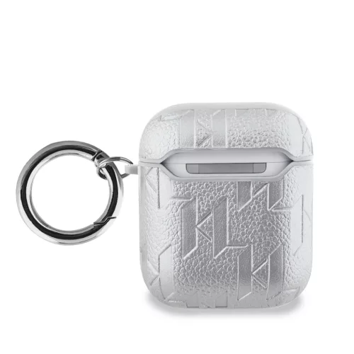 Karl Lagerfeld PU Embossed Karl and Choupette Heads tok, Airpods 1/2 - ezüst