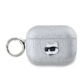   Karl Lagerfeld PU Embossed Choupette Head tok, Airpods Pro 2 - ezüst
