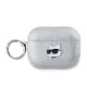 Karl Lagerfeld PU Embossed Choupette Head tok, Airpods Pro 2 - ezüst