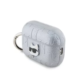   Karl Lagerfeld PU Embossed Choupette Head tok, Airpods Pro 2 - ezüst