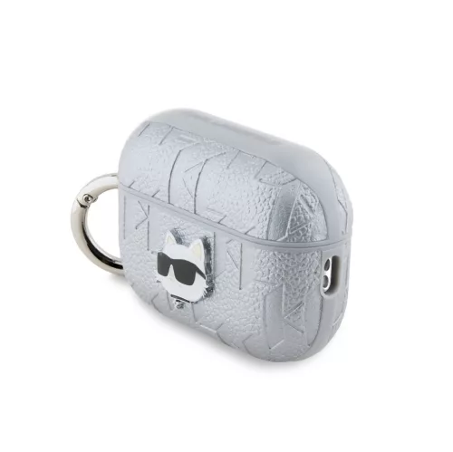 Karl Lagerfeld PU Embossed Choupette Head tok, Airpods Pro 2 - ezüst