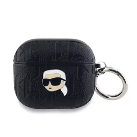Karl Lagerfeld PU Embossed Karl Head tok, Airpods 3 - fekete