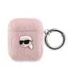 Karl Lagerfeld PU Embossed Karl Head tok, Airpods 1/2 - rózsaszín