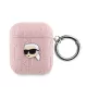 Karl Lagerfeld PU Embossed Karl Head tok, Airpods 1/2 - rózsaszín