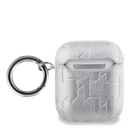   Karl Lagerfeld PU Embossed Karl Head tok, Airpods 1/2 - ezüst - 