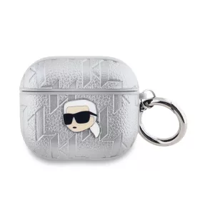 Karl Lagerfeld PU Embossed Karl Head tok, Airpods 3 - ezüst