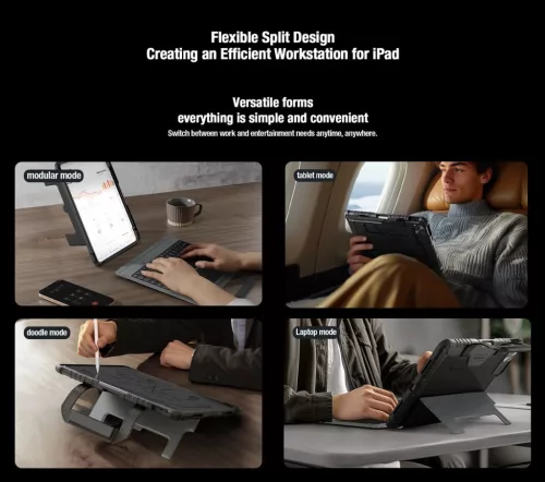 Nillkin Bumper GO Keyboard (Backlit Version) tok – Apple iPad Pro 12.9 2020/2021/2022/ Air 13 (2024/2025) – fekete