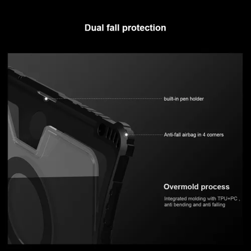 Nillkin Bumper Link Keyboard (Backlit Version) tok – Apple iPad Air 4/5/10.9 2020/11 2024/2025/Pro 11 (2020/2021/2022) – fekete