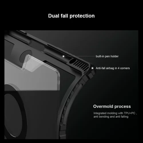 Nillkin Bumper Link Keyboard (Backlit Version) tok – Apple iPad Pro 12.9 2020/2021/2022/ Air 13 (2024/2025) – fekete