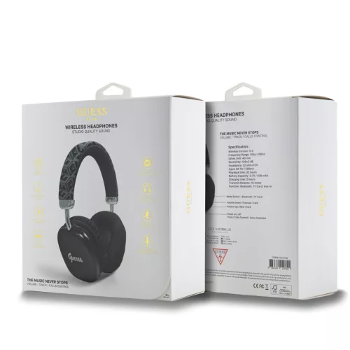 Guess G Cube Script Logo Wireless Headhones Black - fekete