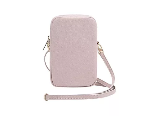 Guess PU Grained 4G Metal Logo Wallet Phone Bag Zipper Pink - rózsaszín