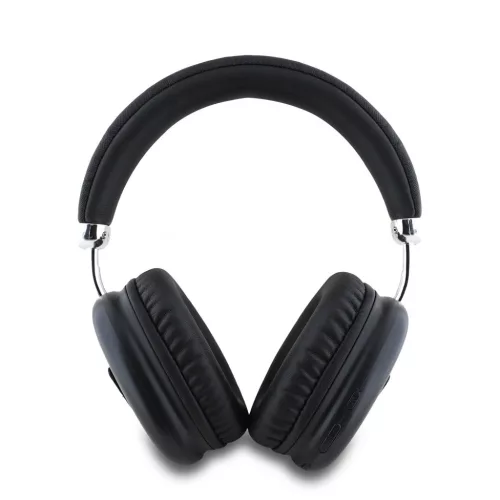 Guess Saffiano PU Leather Triangle Logo Wireless Headphone Black - fekete
