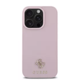   Guess PU Grained 4G Small Metal Logo MagSafe tok, iPhone 16 Pro Max - rózsaszín
