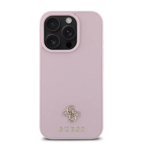 Guess PU Grained 4G Small Metal Logo MagSafe tok, iPhone 16 Pro Max - rózsaszín