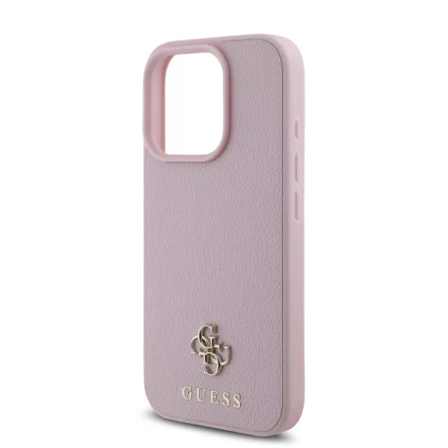Guess PU Grained 4G Small Metal Logo MagSafe tok, iPhone 16 Pro Max - rózsaszín