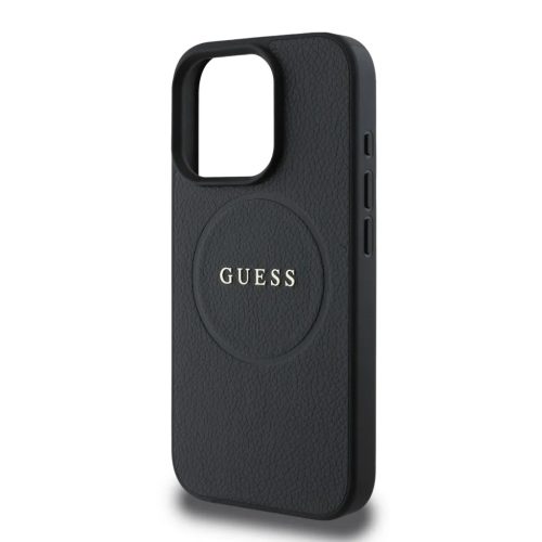 Guess PU Grained Classic Logo MagSafe tok, iPhone 16 Pro - fekete