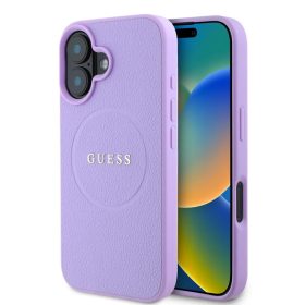 Guess PU Grained Classic Logo MagSafe tok, iPhone 16 - lila