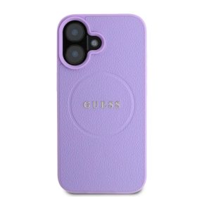Guess PU Grained Classic Logo MagSafe tok, iPhone 16 - lila