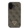 Guess PU 4G Strass Triangle Metal Logo fém logóval hátlap + vállpánt iPhone 16 - barna