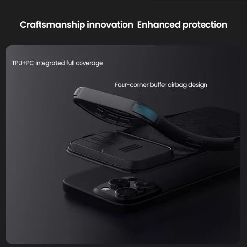 Nillkin CamShield PRO tok Apple iPhone 16 Pro Max készülékhez – Fekete