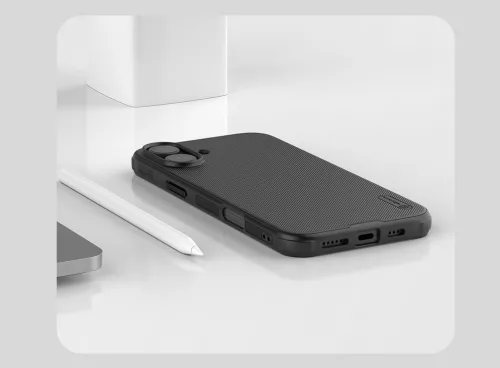 Nillkin Super Frosted PRO tok Apple iPhone 16 készülékhez – Fekete