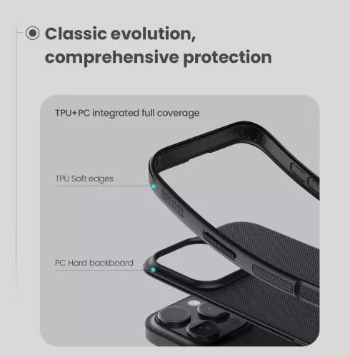 Nillkin Super Frosted PRO tok Apple iPhone 16 Pro Max készülékhez – Fekete