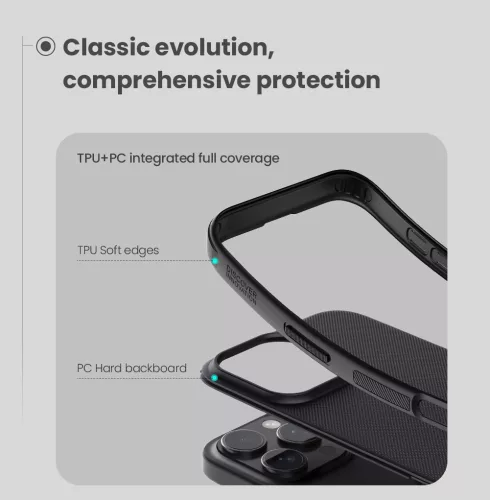 Nillkin Super Frosted PRO Magnetic tok Apple iPhone 16 Pro Max készülékhez – Fekete