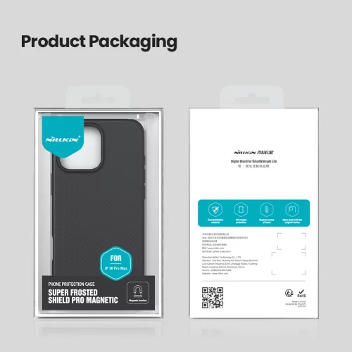 Nillkin Super Frosted PRO Magnetic tok Apple iPhone 16 Pro Max készülékhez – Fekete