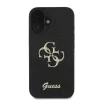 Guess PU Fixed Glitter 4G Metal Logo tok, iPhone 16 - fekete