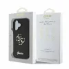 Guess PU Fixed Glitter 4G Metal Logo tok, iPhone 16 - fekete