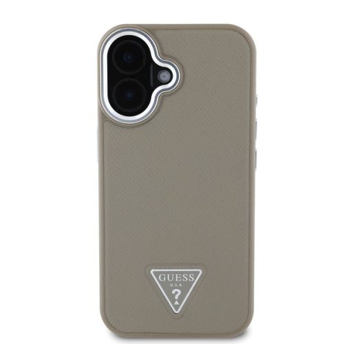 Guess PU Grained Triangle Logo tok, iPhone 16 - barna