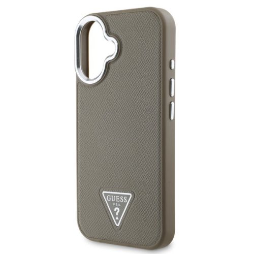 Guess PU Grained Triangle Logo tok, iPhone 16 - barna