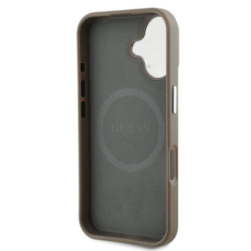 Guess PU Grained Triangle Logo tok, iPhone 16 - barna